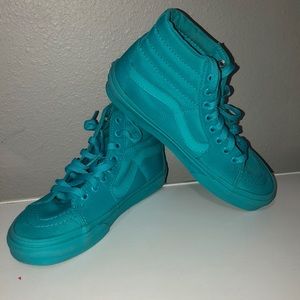 turquoise high top vans